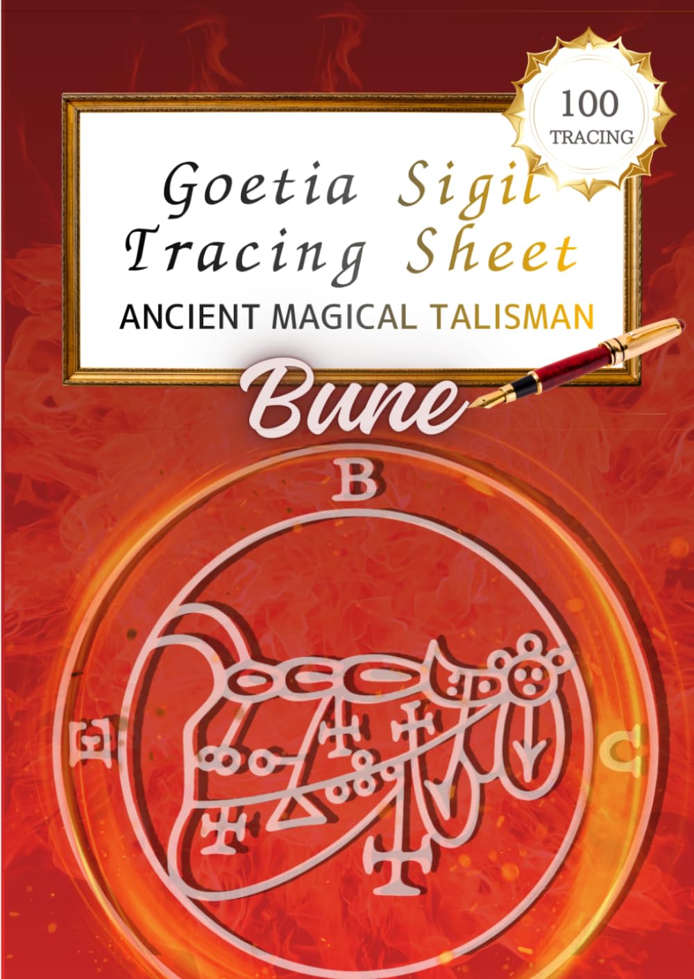 Goetia Sigil: Clauneck: A Magical Talisman Tracing Workbook — Wealth & Abundance Seal — 100 Tracings