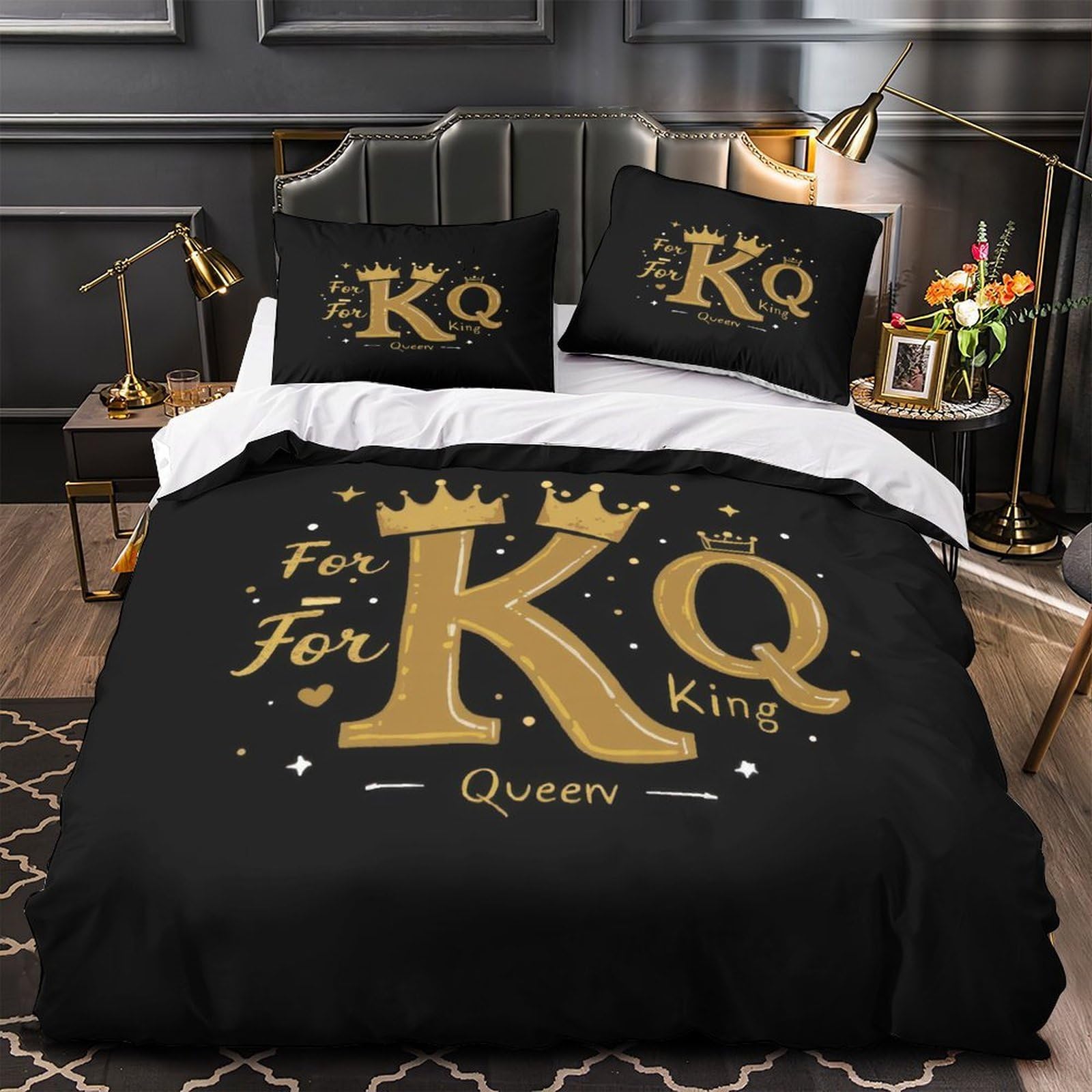 Housse de couette 135x200 douce avec fermeture éclair pour couple