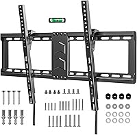 SolidAsMountain Low Profile Tilt TV Wall Mount for 37-82 Inch Flat/Curved TVs, VESA 600x400, 132 lbs, Fits 16-24" Studs