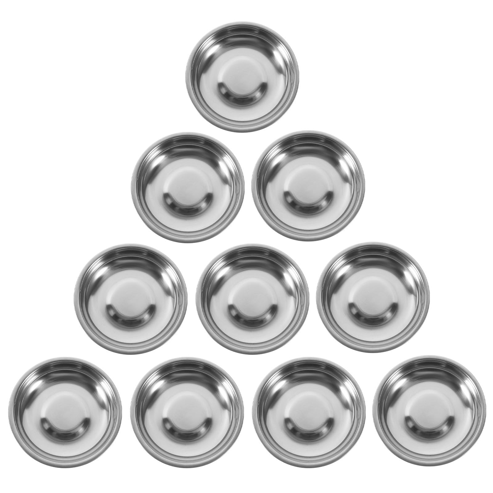 Vaisselle en acier inoxydable pour pique-nique et camping lot de 10 petites assiettes à sauce