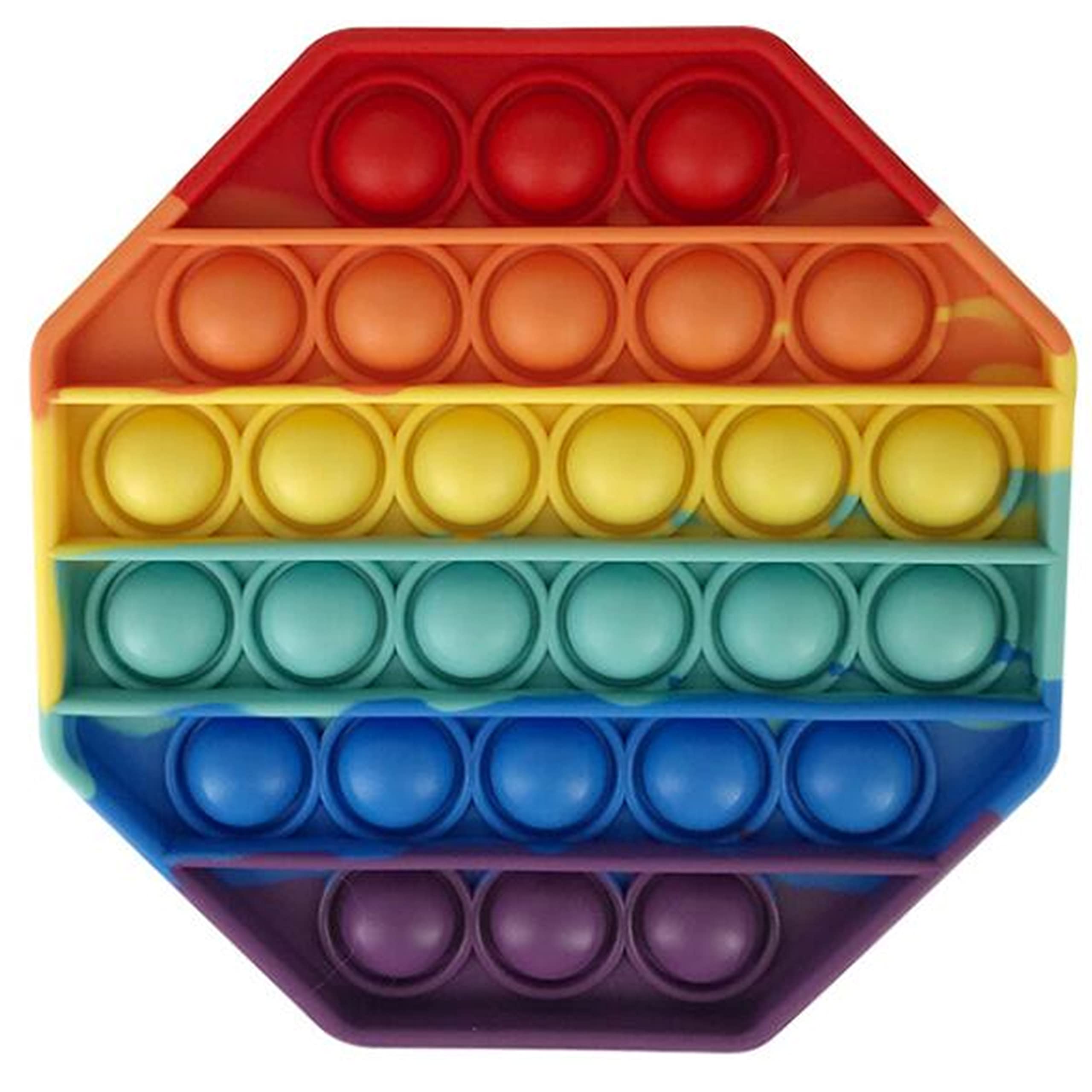 Tdas pop it Fidget Toy Toys for Boys Kids Simple dimple pad popit Bubble Ball Set Stress Relief its fidgets Rainbow figit Big Sensor Push poppit popits Sensory (Octagon)