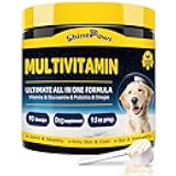 Dog Vitamins, Dog Multivitamin Powder, with Probiotics, Glucosamine, Omega 3, Support Gut, Joint & Mobility, Itch Skin & Coat, Minerals & Antioxidant for Immune Health, Daily Essential Dog Supplements