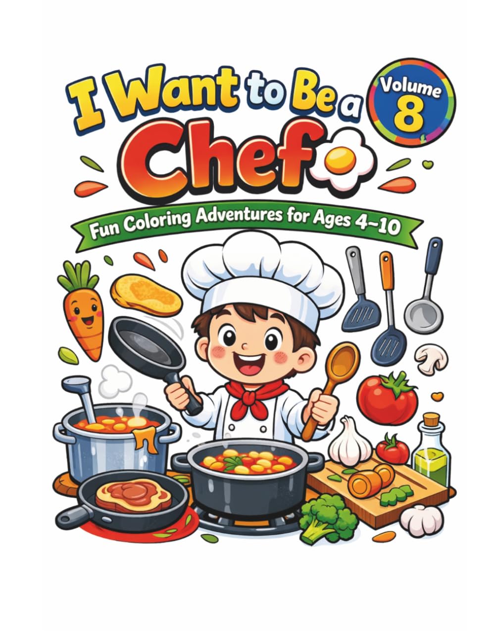 I want to be a chef: Fun Coloring Adventures for Ages 4-10