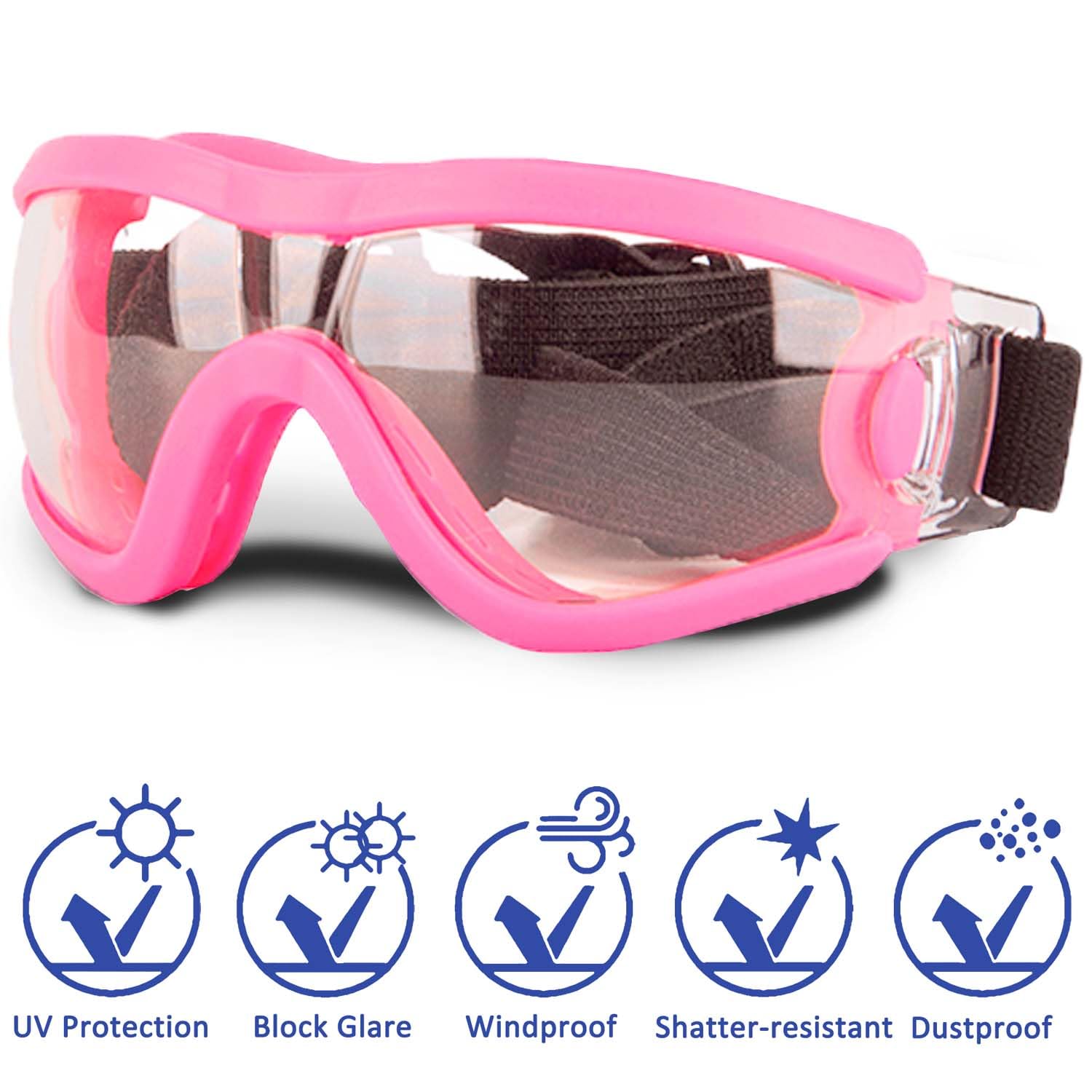 Medium Dog Sunglasses with Adjustable Strap UV Protection, Winproof Puppy Sunglasses - Image 2
