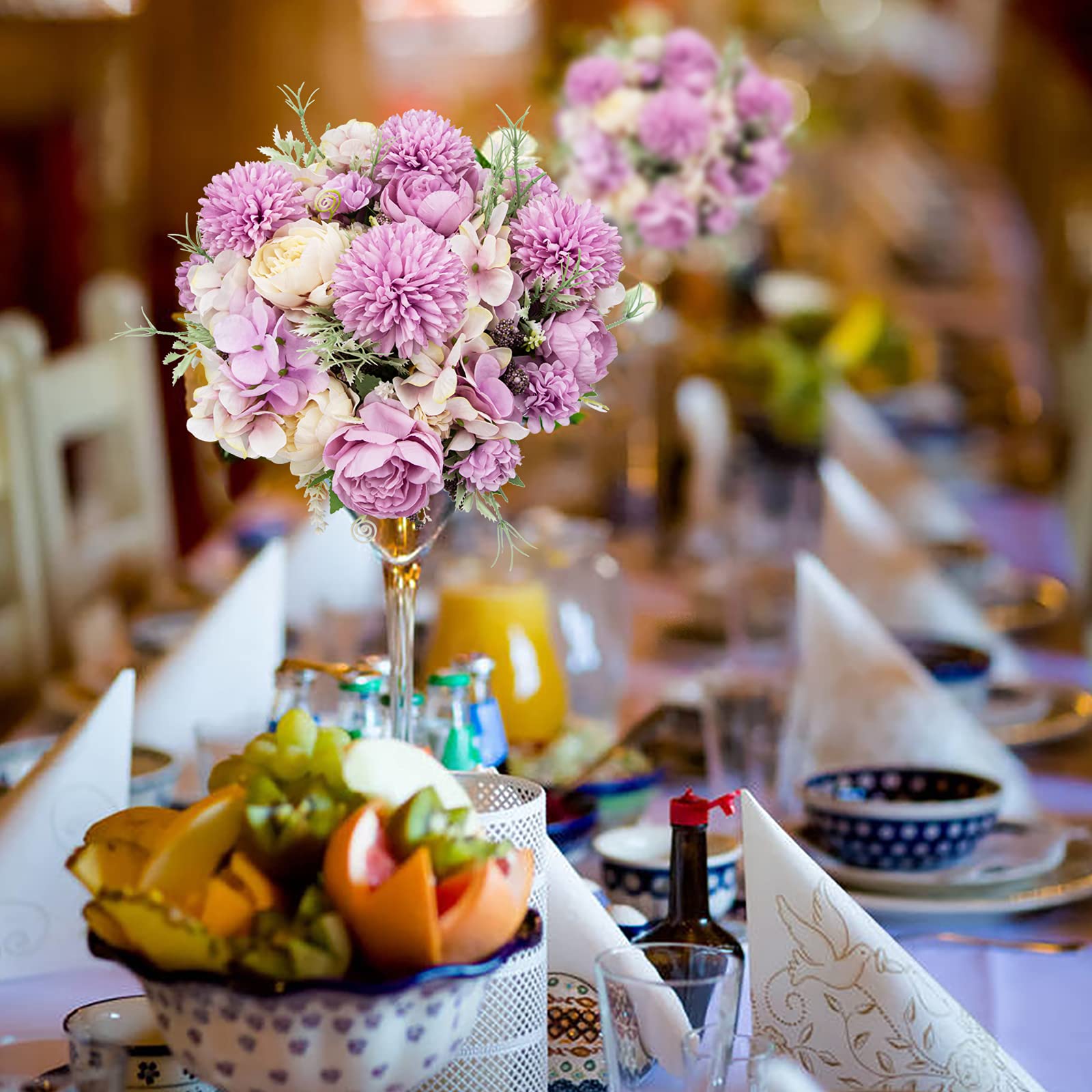 Fiore Artificiale Garofano In Vaso - Decorazione Casa, Ufficio, 30x7.5x15 Cm, Viola - Foto 3