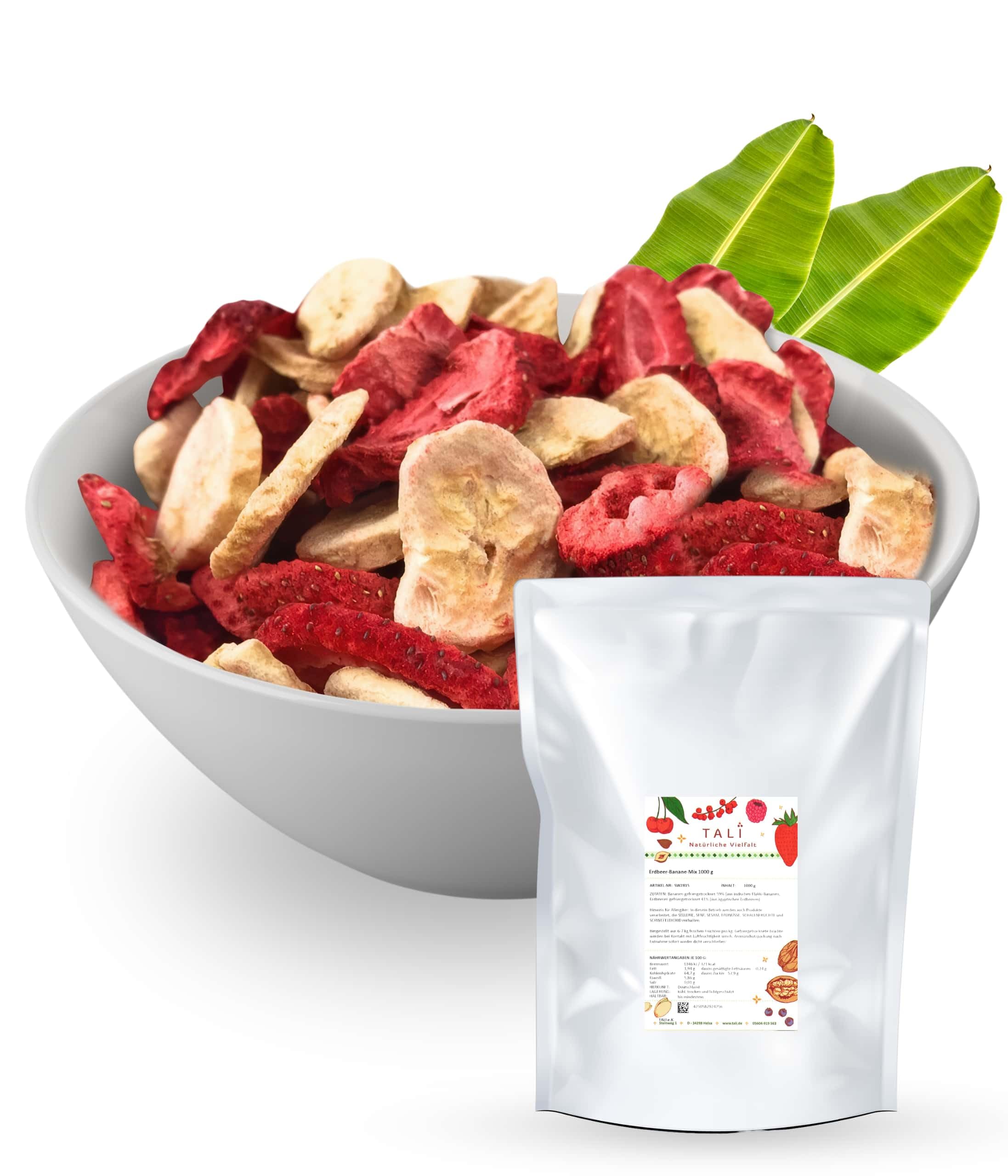 TALI Erdbeer-Banane-Mix 1000 g gefriergetrocknete Früchte