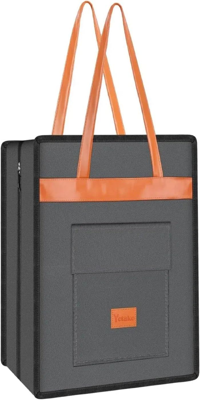 Yotako Shoe Bag for Travel with Leathers Handle-Portable Shoe Organizer with Pockets,3 in 1 Hanging Luggage Shoe Storage Bag,Travel Shoe Bag for Women Men Fit 6 PCS Shoes,Grey