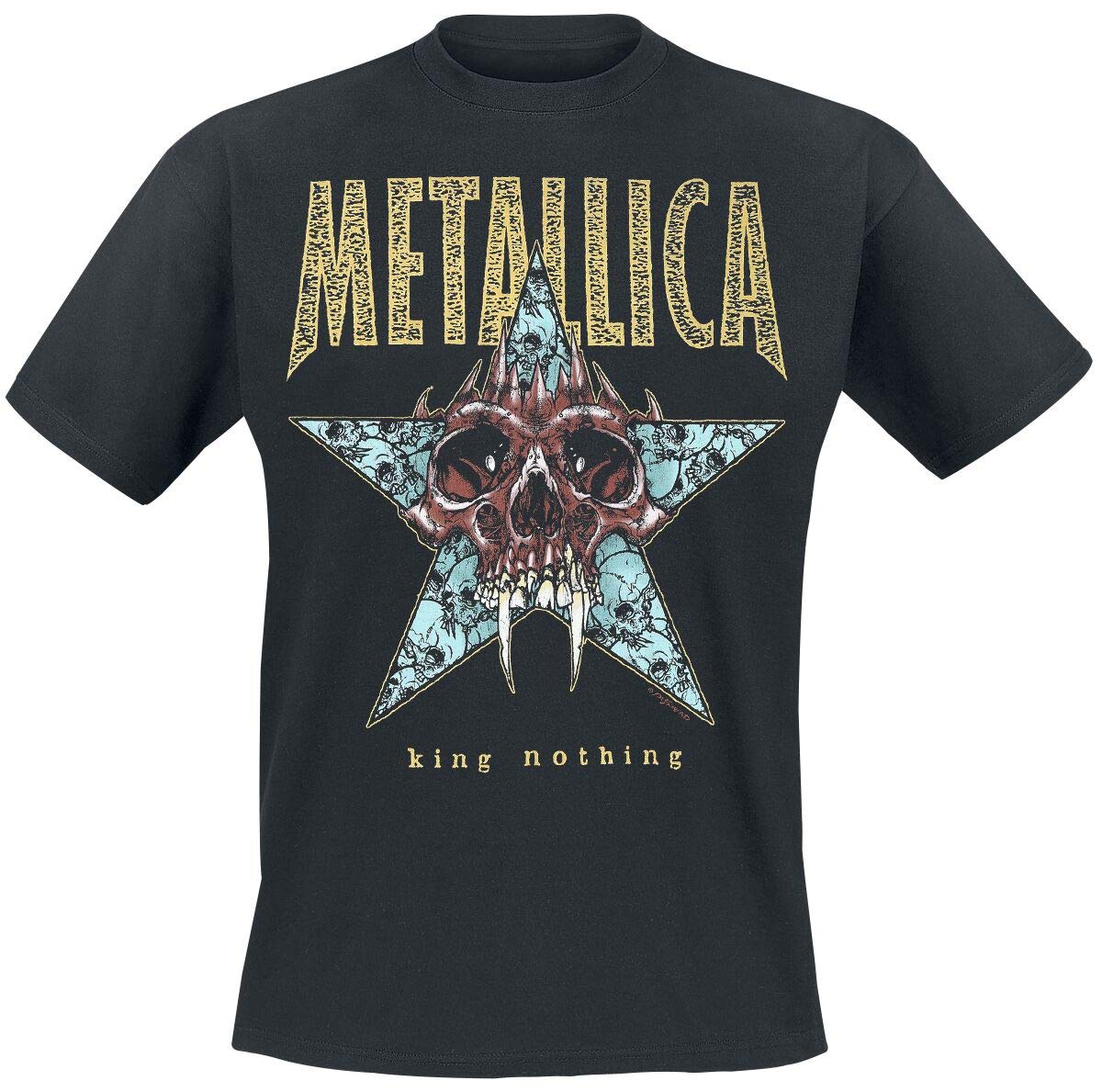 Metallica Men's King Nothing_Men_BL_TS:2XL Regular Fit Crew Neck Short Sleeve T - Shirt, Black (Black Black), XX-Large (Manufacturer Size:XX-Large)