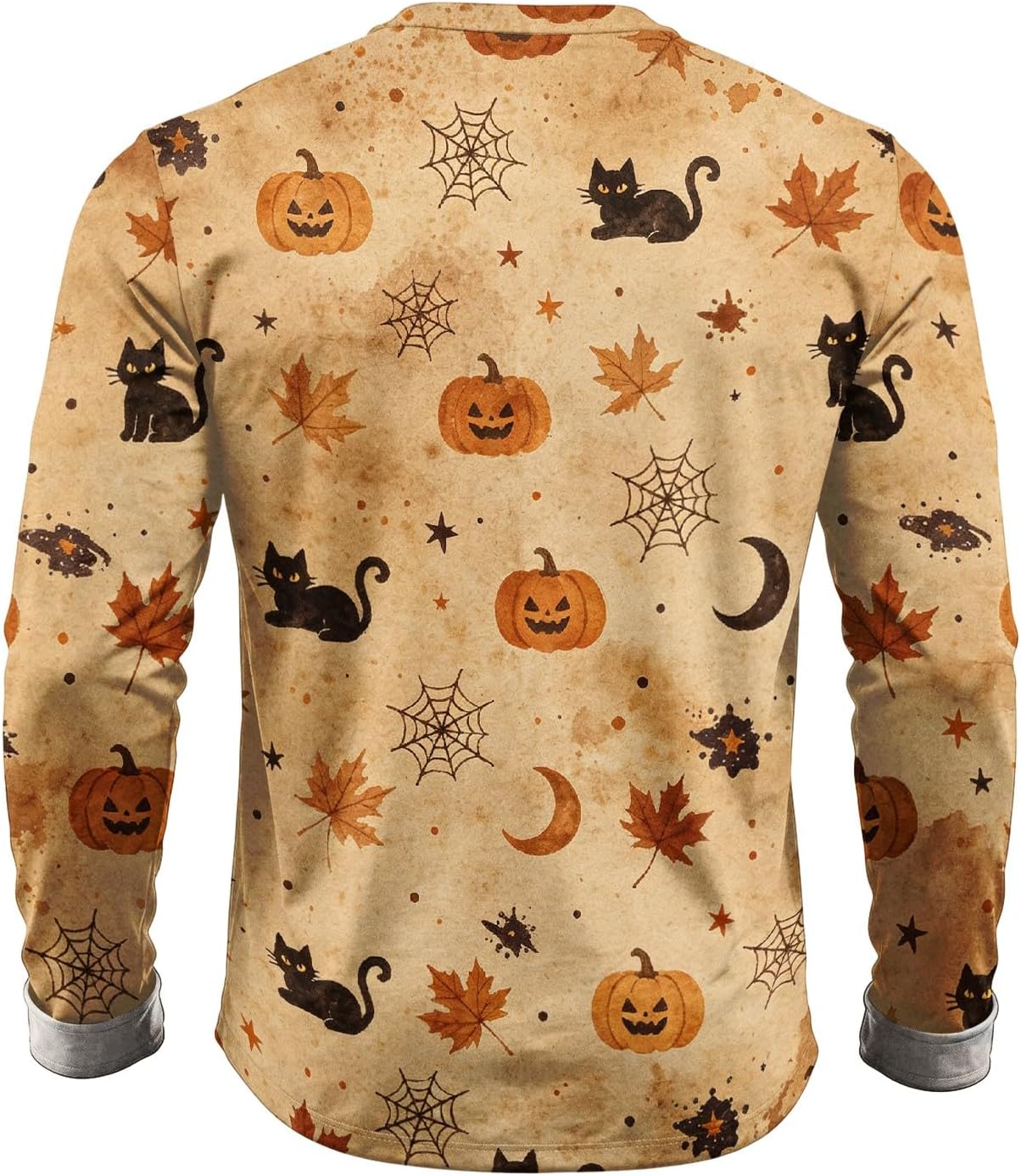 Mens Long Sleeve Crew Neck Halloween Fall Graphic Shirts