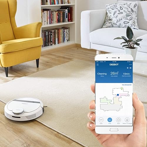 Miniatura 5 de Ecovacs Deebot 907 - Aspiradora robótica inteligente, alfombra, suelos desnudos, pelo de mascotas + tecnología de mapeo, alta potencia de succión,