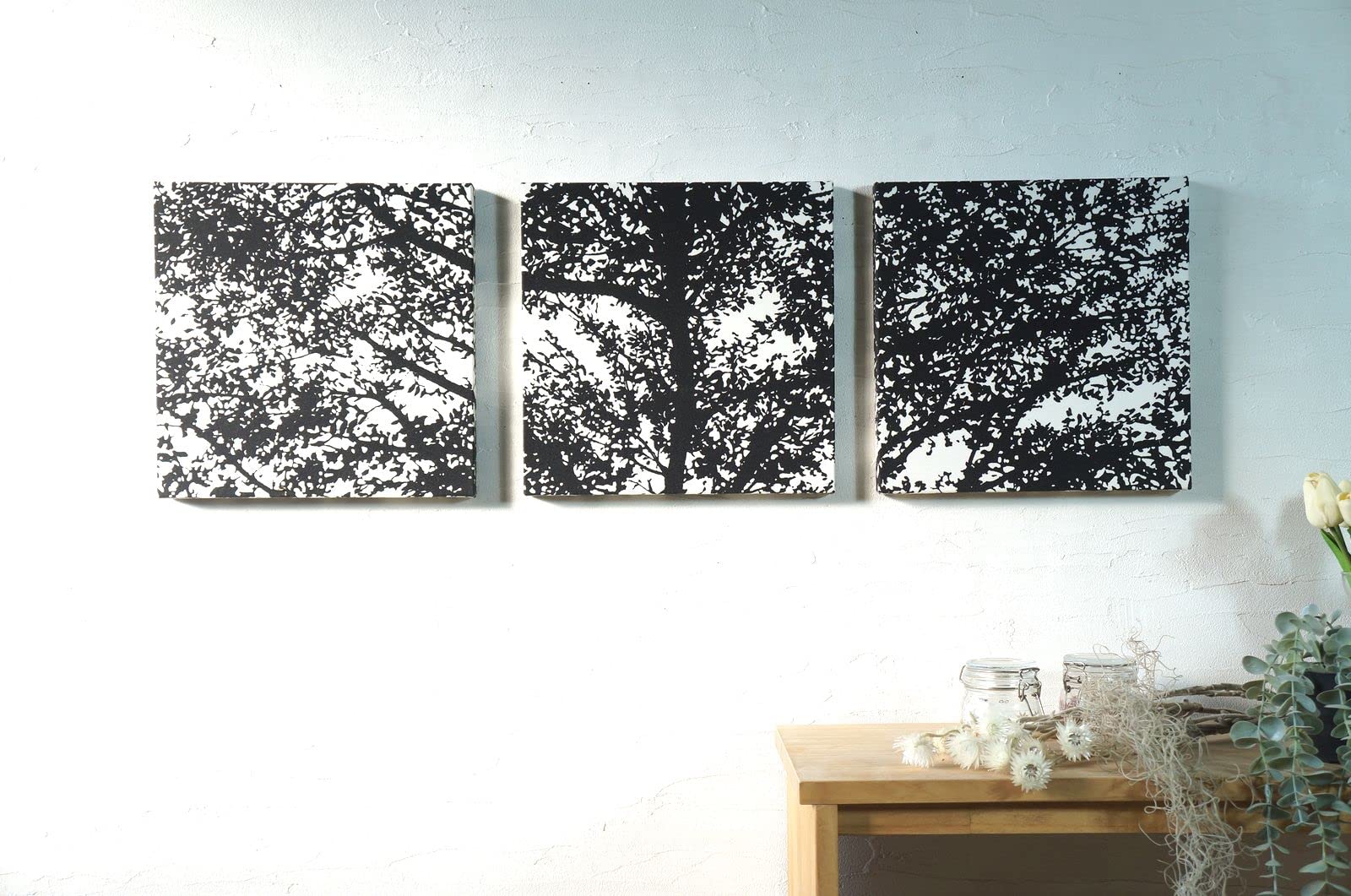 Amazon.co.jp: ファブリックパネル 黒 TREE ブラック 30×30cm 3枚  