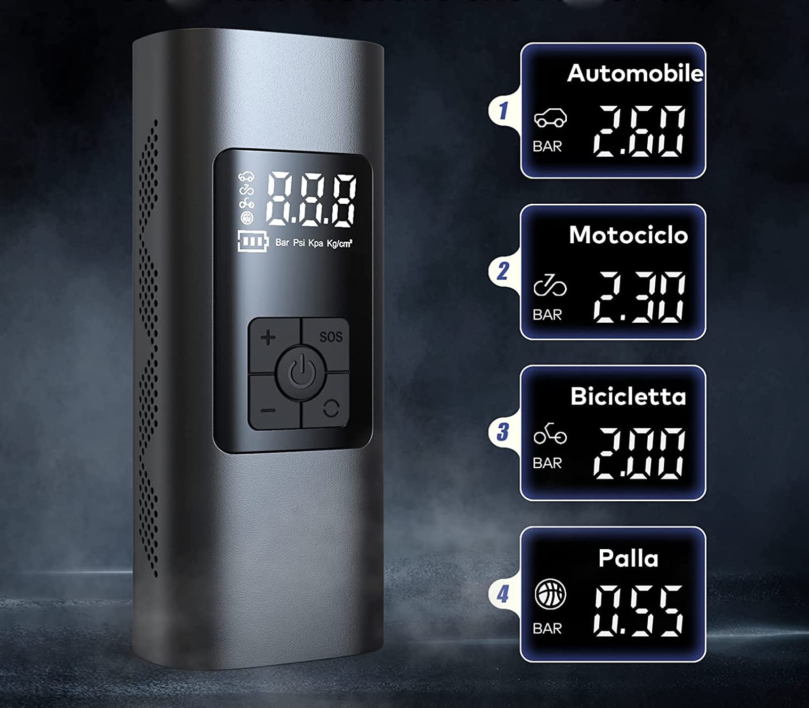 Compressore d'aria portatile con batteria ricaricabile AirMan Mini