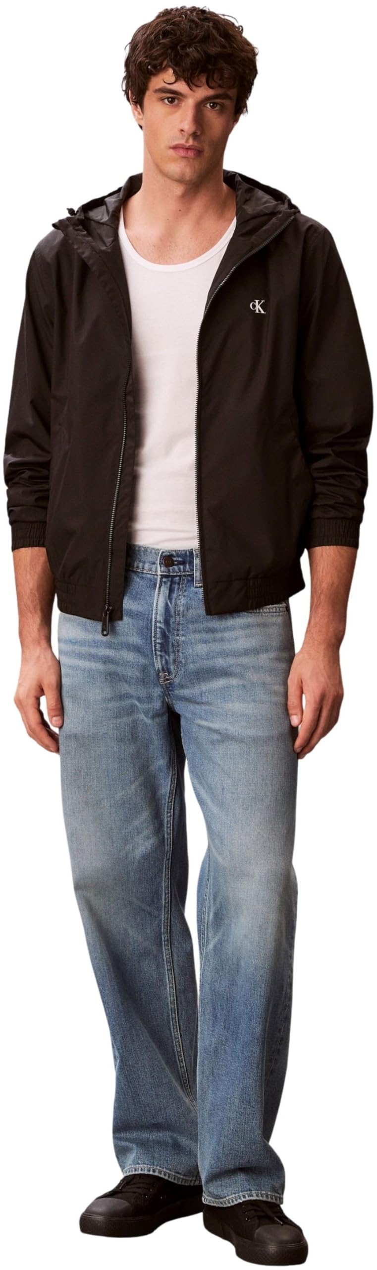Calvin Klein Ls Hooded Nylon Harrington Jkt Lv04rf521g Giacche Uomo