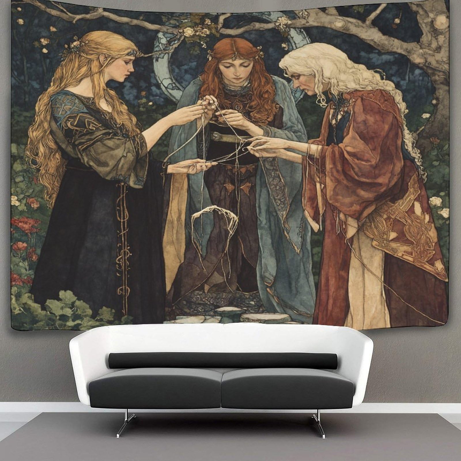 Kaiyun Style-1 Norse Mythology Goddess Tapestry,Art Nouveau Illustration Art Wall Hanging Decoration For Living Room Bedroom & Dorm 180Cmx230cm