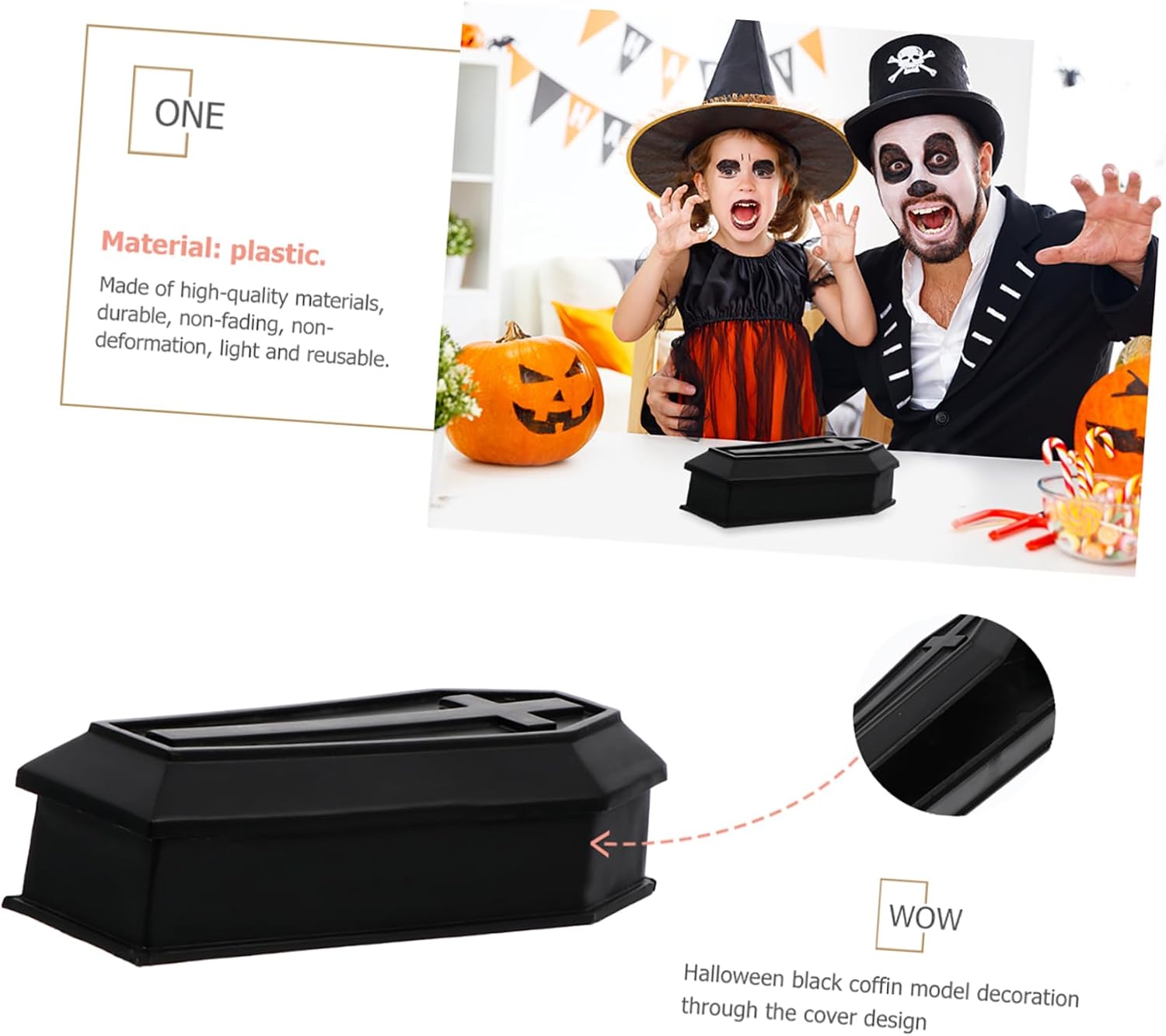 STOBAZA 2pcs Halloween Coffin Ornament Creative Prank Prop Realistic Decor for Parties Lightweight Coffin Model for Home Bar Accessory for Spooky Celebrations