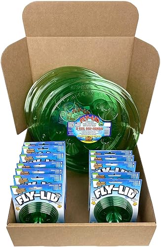 Billy-Bob Tapa de mosca, paquete ecológico para control de moscas para interiores y exteriores, incluye 24 tapas para vasos desechables y 3 tapas