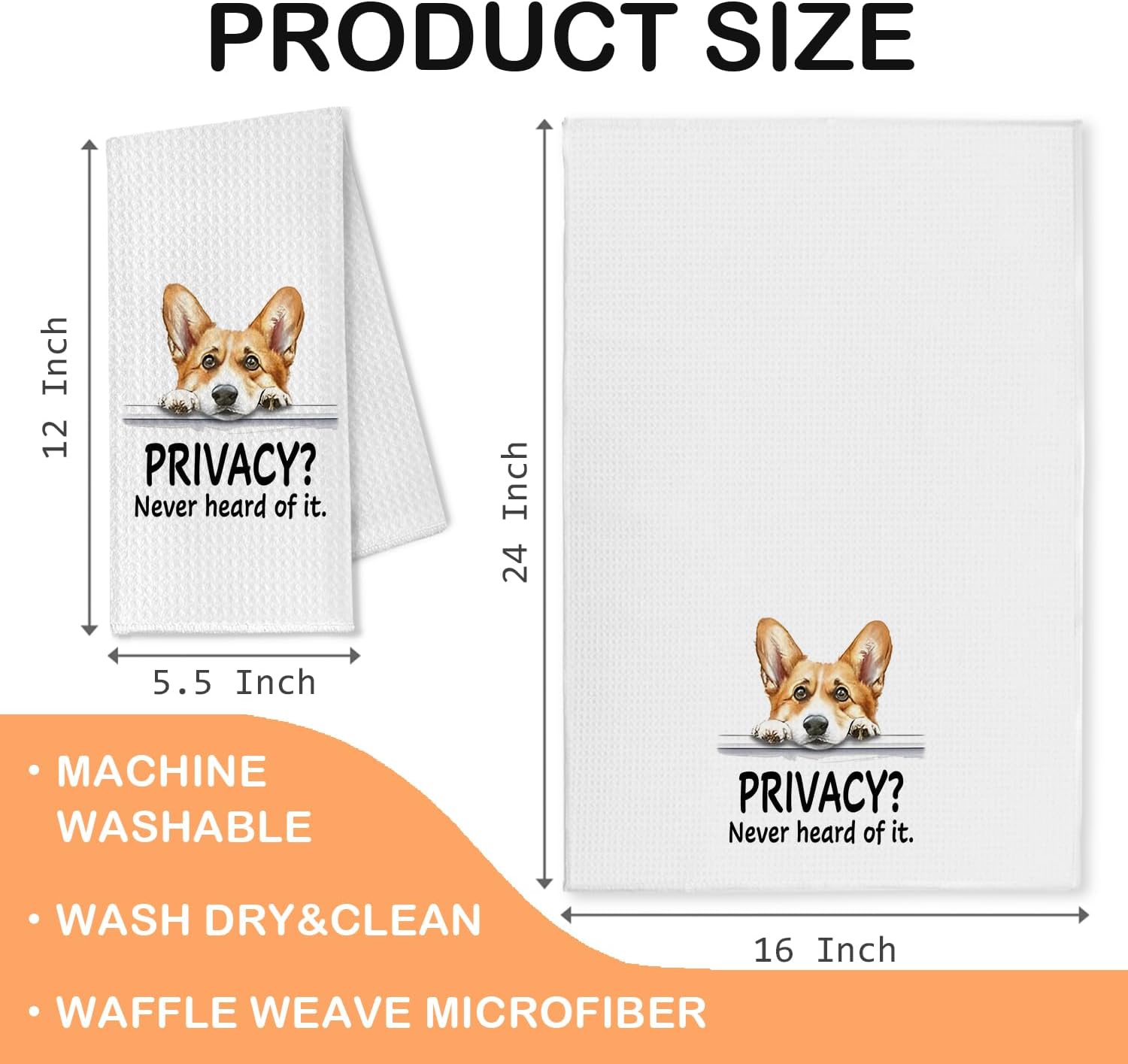 Funny Corgi Dog Bathroom Hand Towels, Gifts for Corgi Lovers Women Men, Dog Lover Mom Dad Gifts Decorative Hand Towels for Bathroom Washroom Toilet Restroom, 16x24 Inch - Image 6