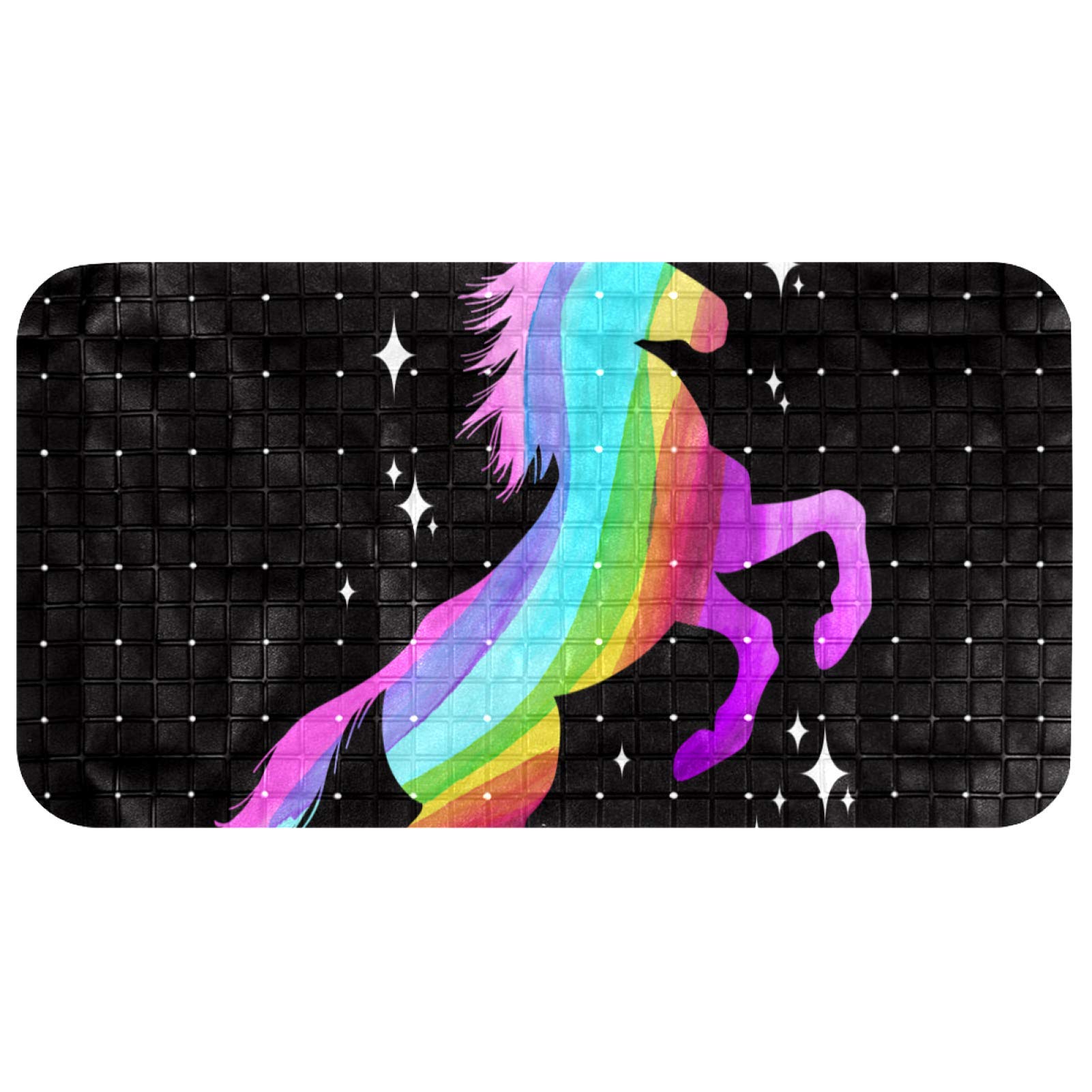 Tapis de baignoire enfant licorne avec ventouses puissantes et drainage anti-glisse