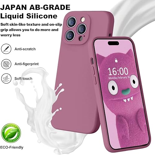 Miniatura 2 de Ktele Funda compatible con iPhone 14 Pro, silicona mejorada protección de cámara forro de microfibra suave Funda de goma de gel delgada de cubierta