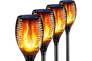 Stunning 4PCs Solar Torch Light Illuminating Your Outdoor Oasis