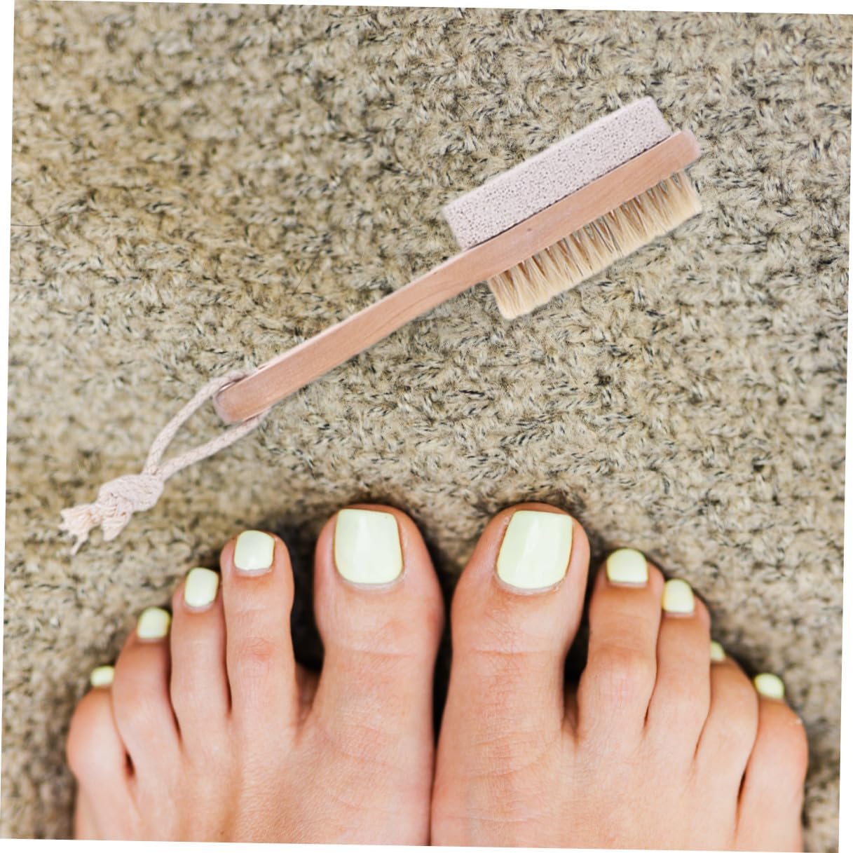 3pcs Foot Scraper Pumice Stone and Boar Bristle Brush Set Dead Skin Remover for Feet and Callus Removal in Shower