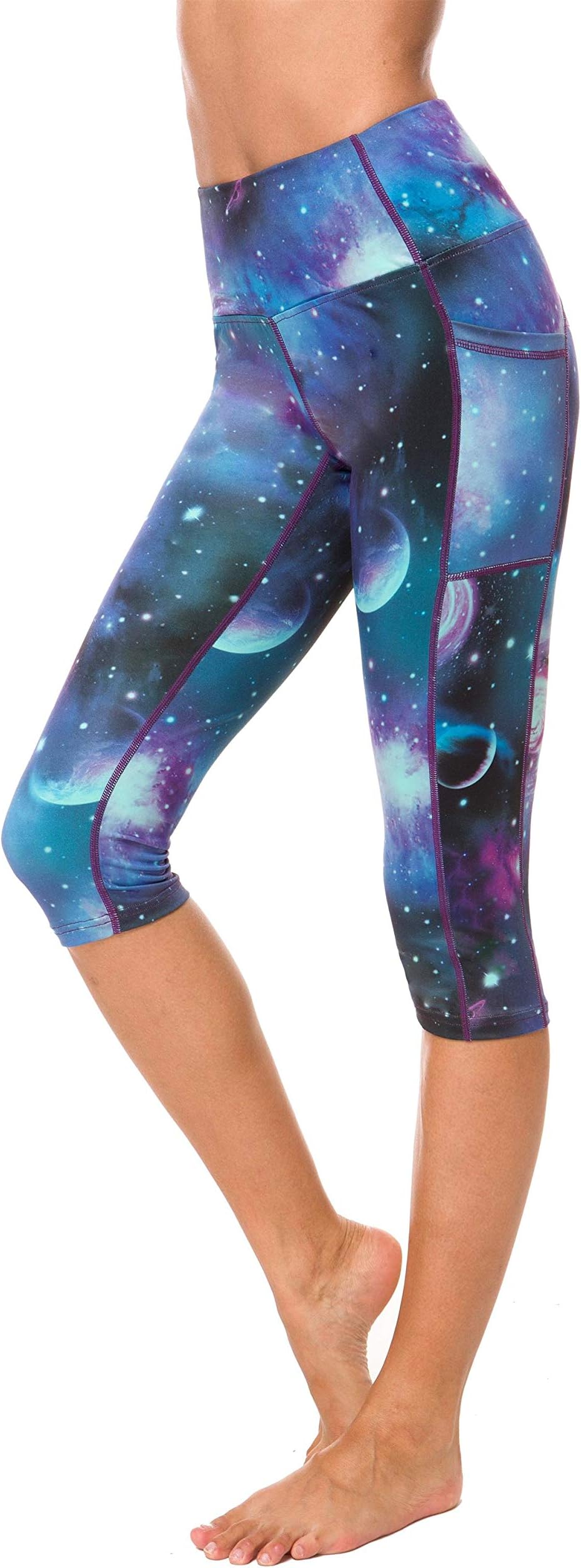 Sugar Pocket Womens Outdoor Capris Fitness Tights Leggings Walking Running Yoga Pants S
