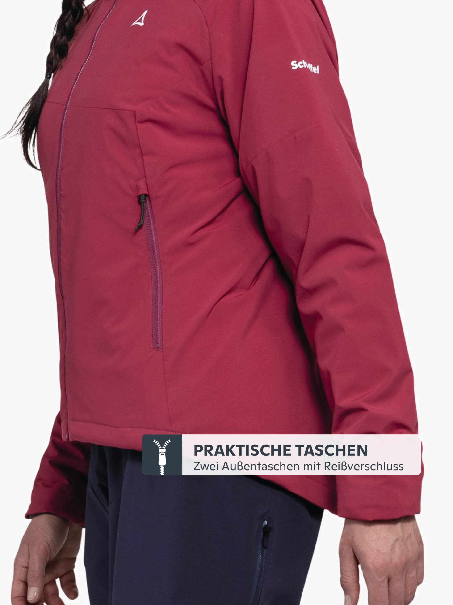 Schöffel Damen Ins Jacket Style Salza WMSs, funktionale Fahrrad Regenjacke mit 4-Wege-Stretch, MTB Jacke mit vorgeformter Passform und Belüftungsöffnungen