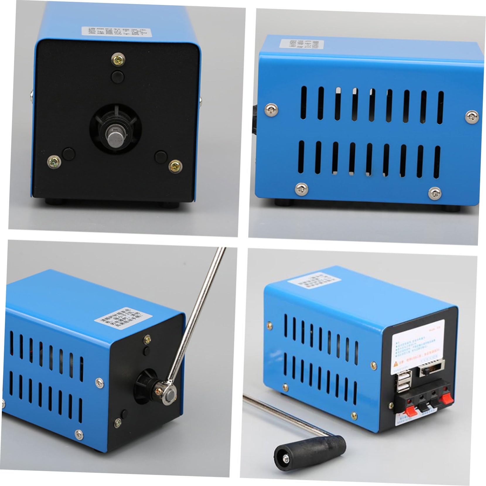 Gadpiparty Generatore a Manovella Portatile USB per Esterni, Caricabatterie Manuale Regolabile Dissipazione Calore, Leggero e Compatto per Campeggio e Emergenze