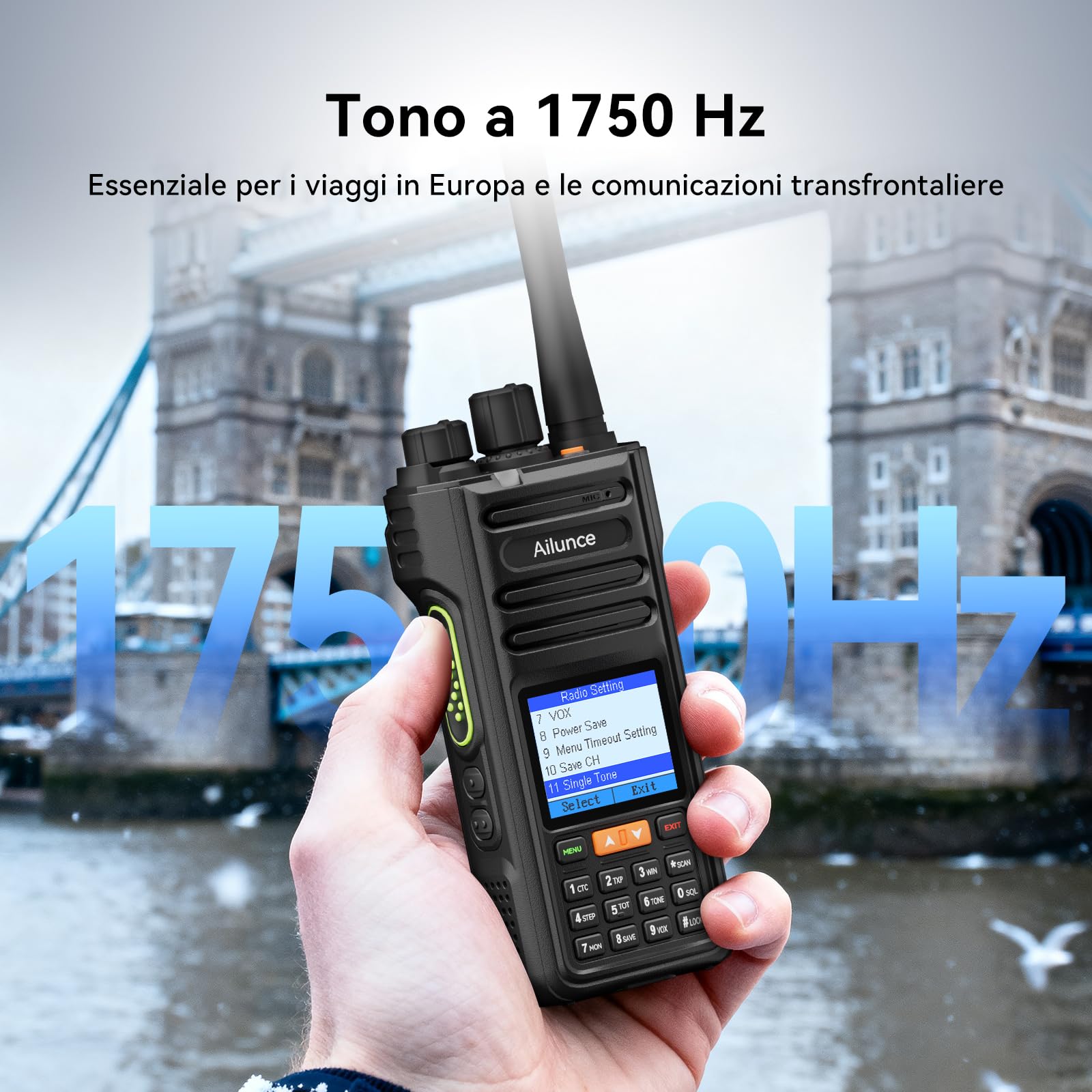 Retevis Ailunce HA2 Radioamatore APRS/GPS, Bluetooth Walkie Talkie, Controllo APP, Radio Doppia Banda IP67, Banda Aeronautica, FM, 2800mAh USB-C Ricetrasmittenti Professionali (1 Stück)