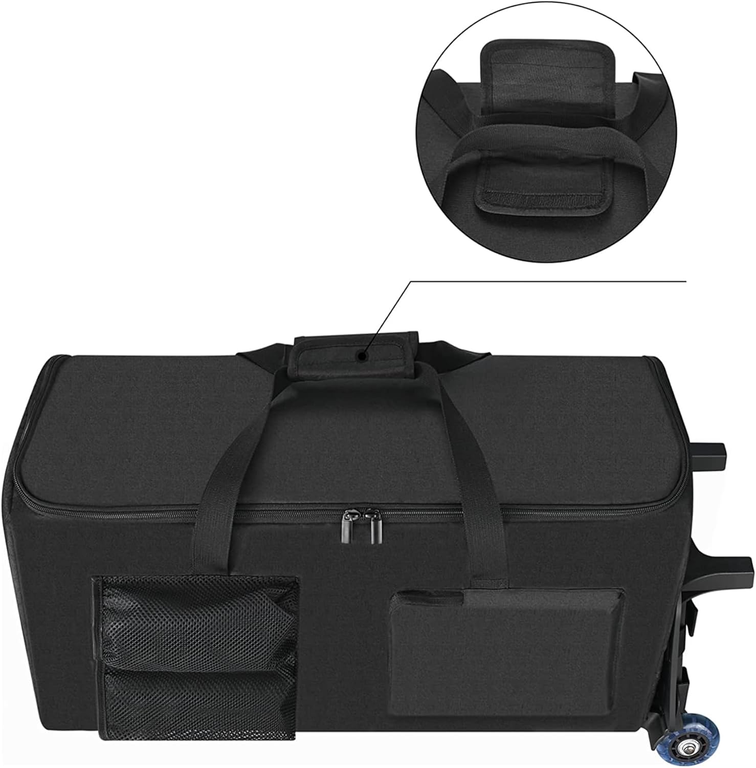 Travel Case for PartyBox Club 120 Portable Party Speaker,Trolley bag Compatible with PartyBox Club 110 & Accessory-Portable Push-pull Carry (Black) - Image 4