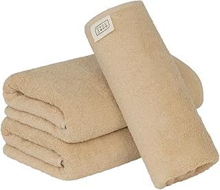 Towel Kenkyujo Everyday Simple #001 Mini Bath Towel, Milky Beige, Set of 3, Rapid Absorption, Quick Drying, 100% Cotton, D...