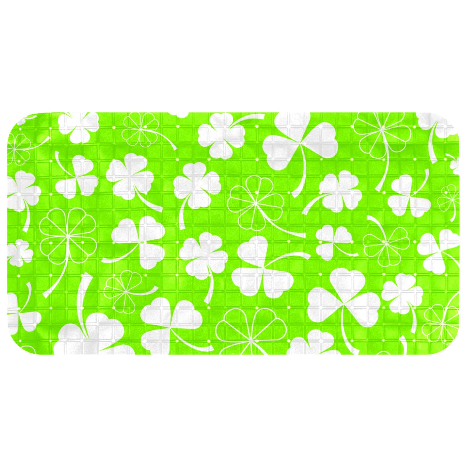 Tapis de salle de bain anti-glissade pour baignoire lisse à motif trèfles