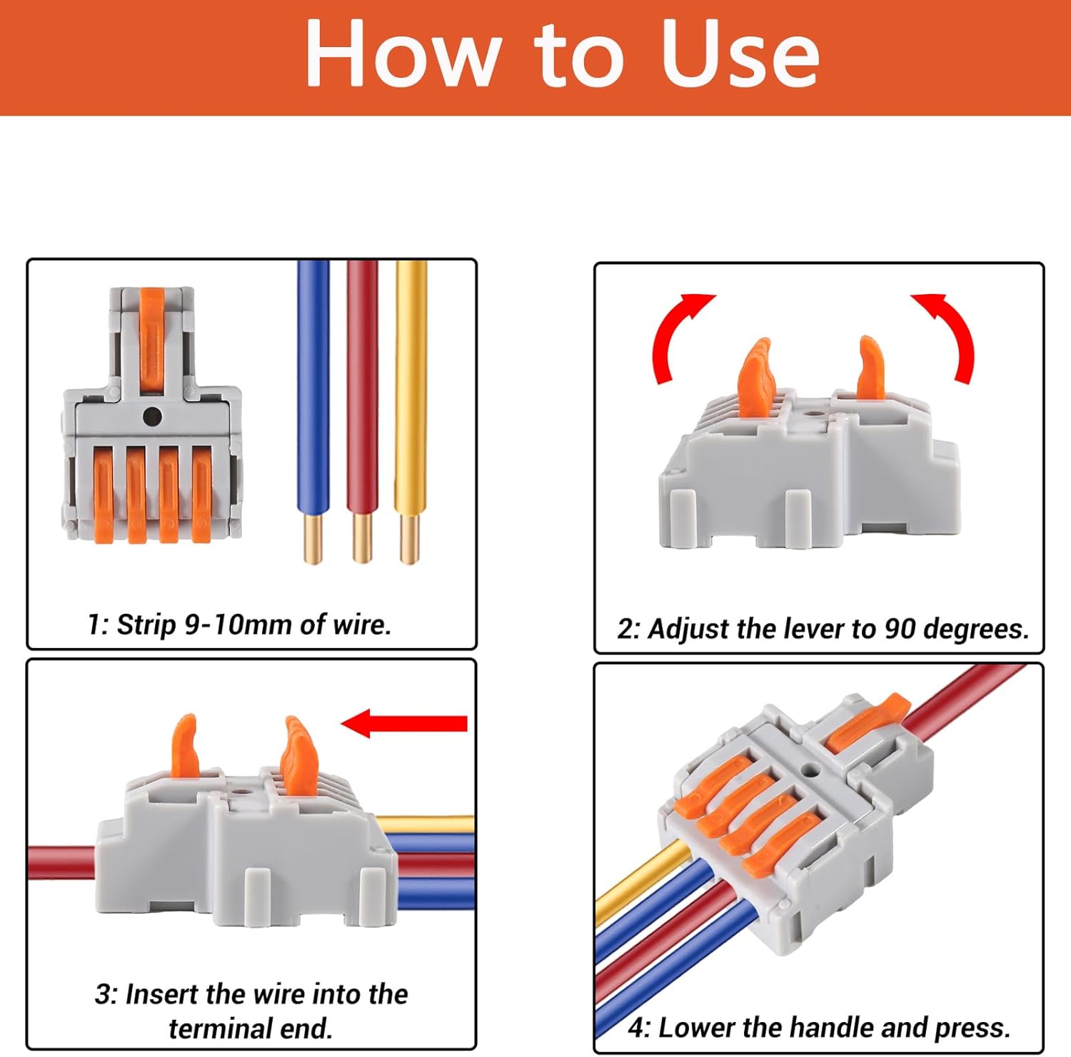 20PCS Lever Wire Connectors Quick Terminal Wire Connectors 600V 32A Conductor Compact Connector Electrical for Circuit Inline Splices 28-12 AWG(1 in 4 Out)