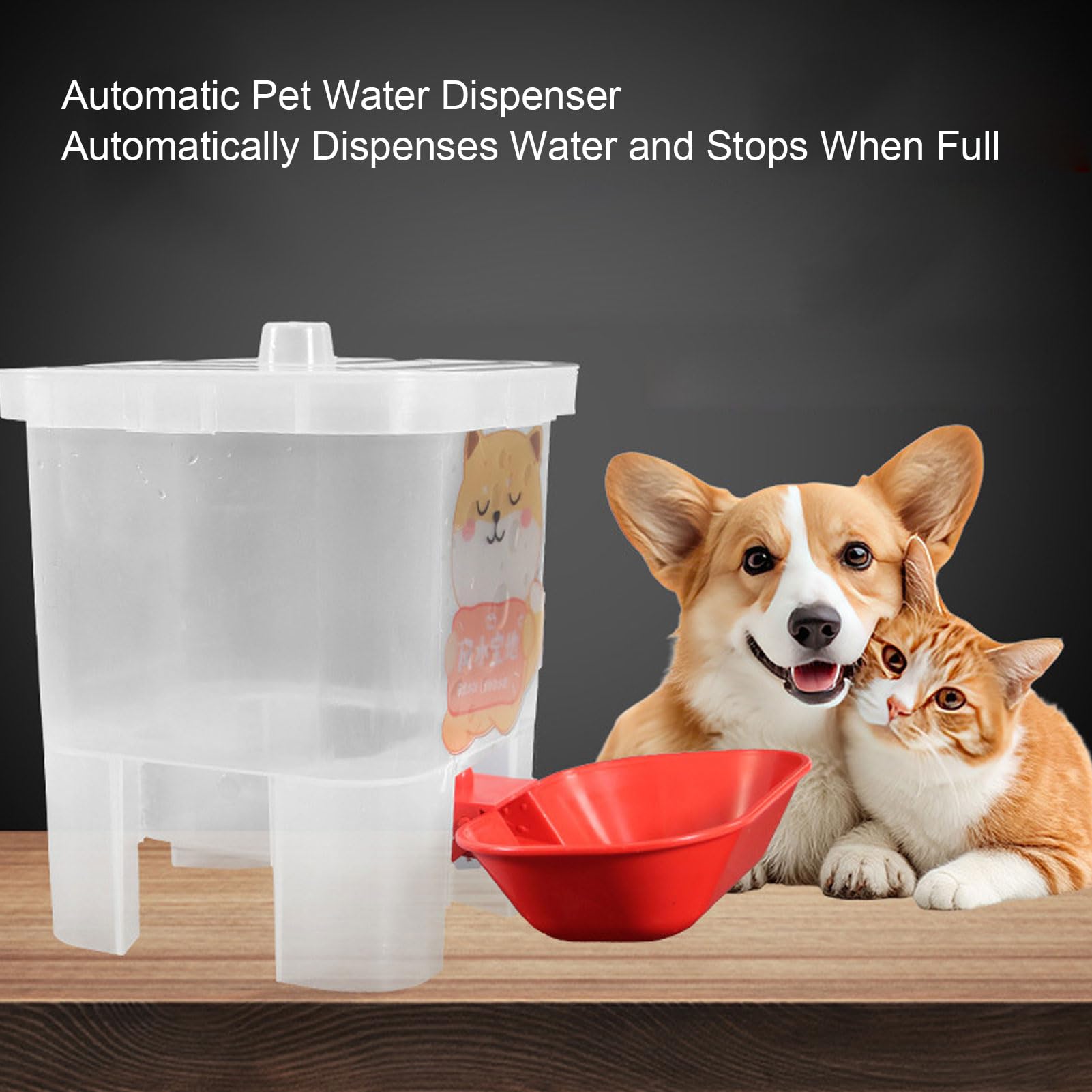 Diydeg Distributore automatico di acqua per animali domestici, sistema di circolazione continua per acqua dolce, plastica robusta, non necessita di elettricità, con ciotola rimovibile per gatti, cani