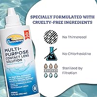 Vista 4 de Clear Conscience - Solución para lentes de contacto libre de crueldad de 12 onzas, limpiador multiusos y cuidado isotónico estéril de los contactos