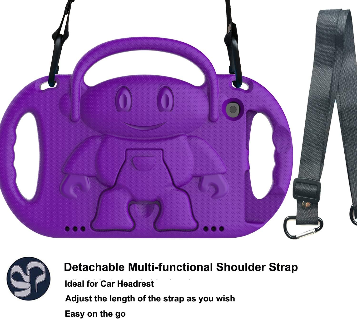LTROP Fire HD 8 Tablet Case, Fire 8 2018 Case for Kids - Shock Proof Handle Friendly Stand Child-Proof Case for Fire 8" HD Display Tablet (2017&2018 Release) NOT for 2020 Fire HD 8 Tablet, Purple
