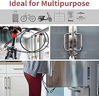 Vista 7 de DELSWIN Candado de disco con cable, bloqueo de disco de acero inoxidable, grillete de 3/8 pulgadas y cable de acero de seguridad de 6 pies