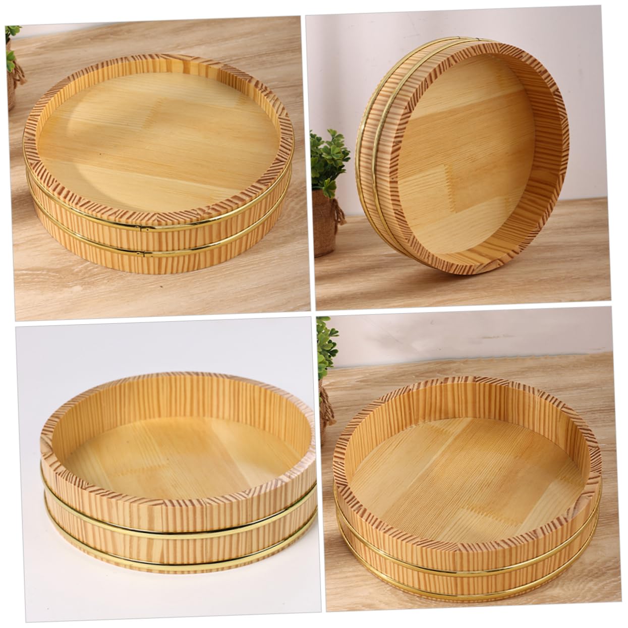 Kit per Preparare Sushi Sushi Rice Mixing Tub Hangiri Giapponese in Legno per Riso, Grande Capacità e Design Raffinato, come Contenitore per Cibo in Cucina