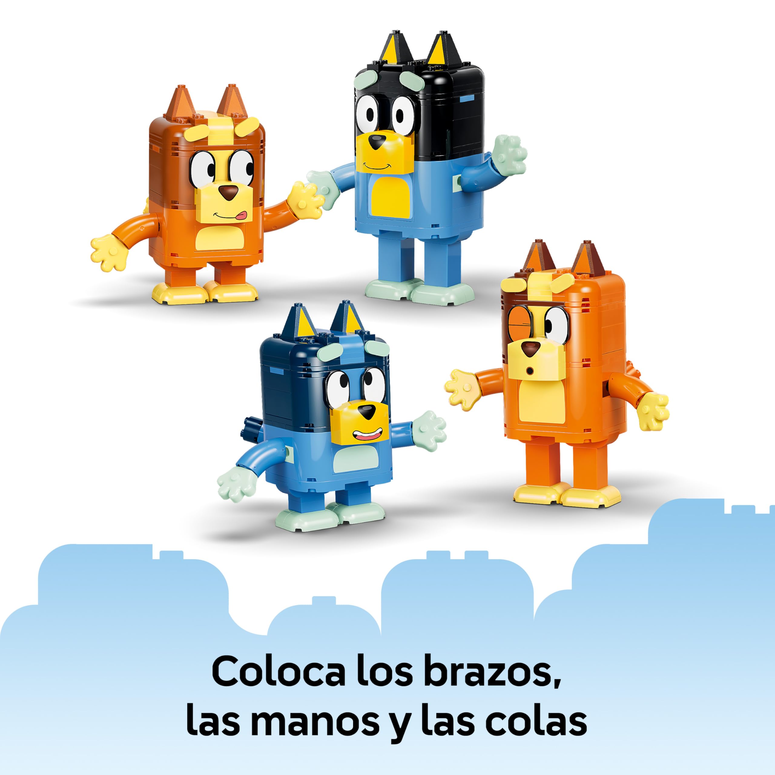 LEGO Bluey Familia de Bluey para Construir – Juego Educativo con 4 Figuras con Expresiones Que Cambian y Accesorios – Juguete Montessori – Regalo de Cumpleaños para Niñas y Niños de 5+ Años – 11217