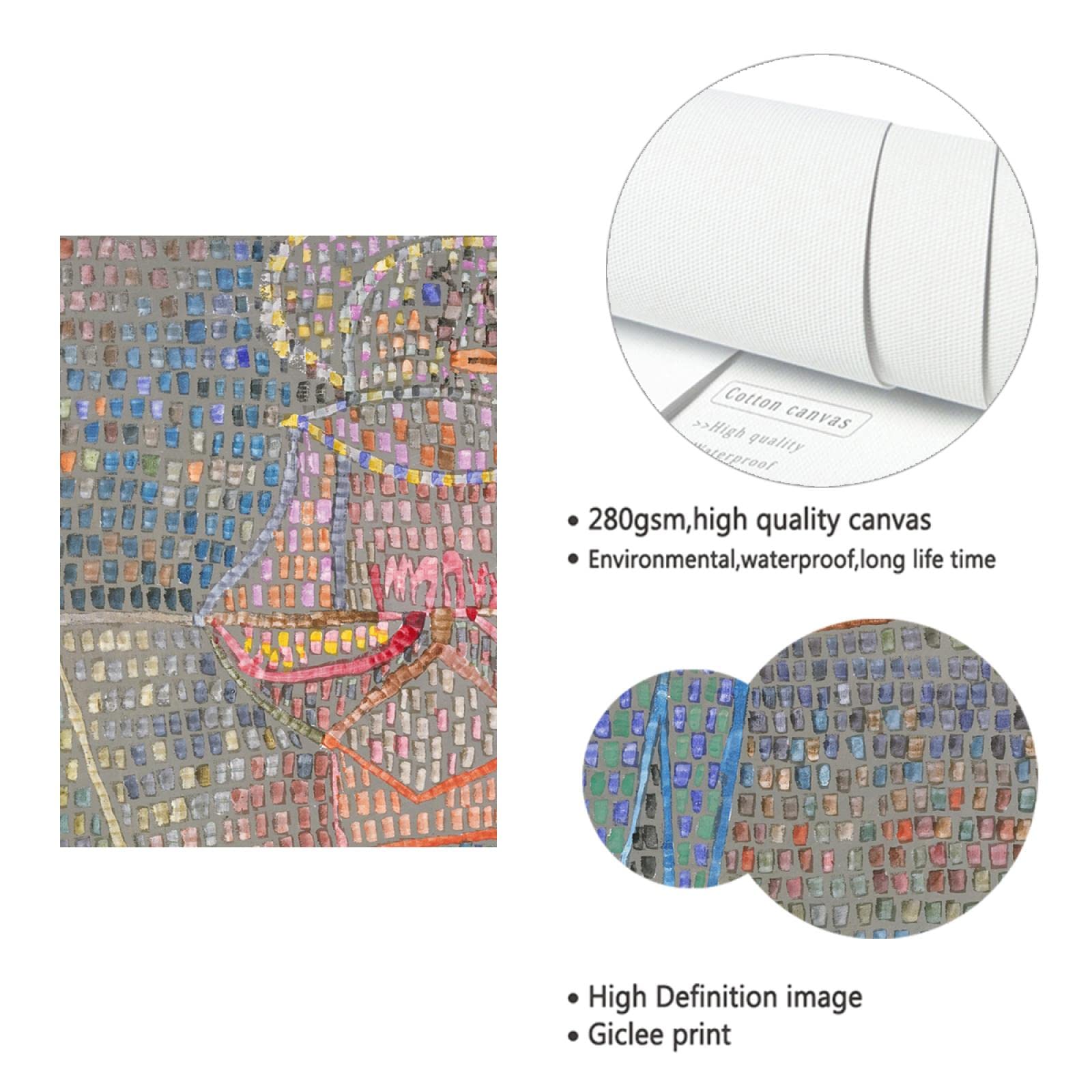 Via Vela Impression sur toile de style expressionnisme garçon en déguisement abstrait célèbres peintures oeuvre d’art affiche art mural pour salon décor intérieure 40x53cm cadre intérieur