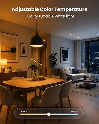 TJOY 4 Pack Smart Light Bulbs, Bluetooth WiFi Led Bulb Work with Alexa &Google Assistant, RGB Color Changing Alexa Bulbs, Music Sync, 2700K-6500K, 9W(60W Equivalent), A19 E26 800LM, 2.4Ghz WiFi only