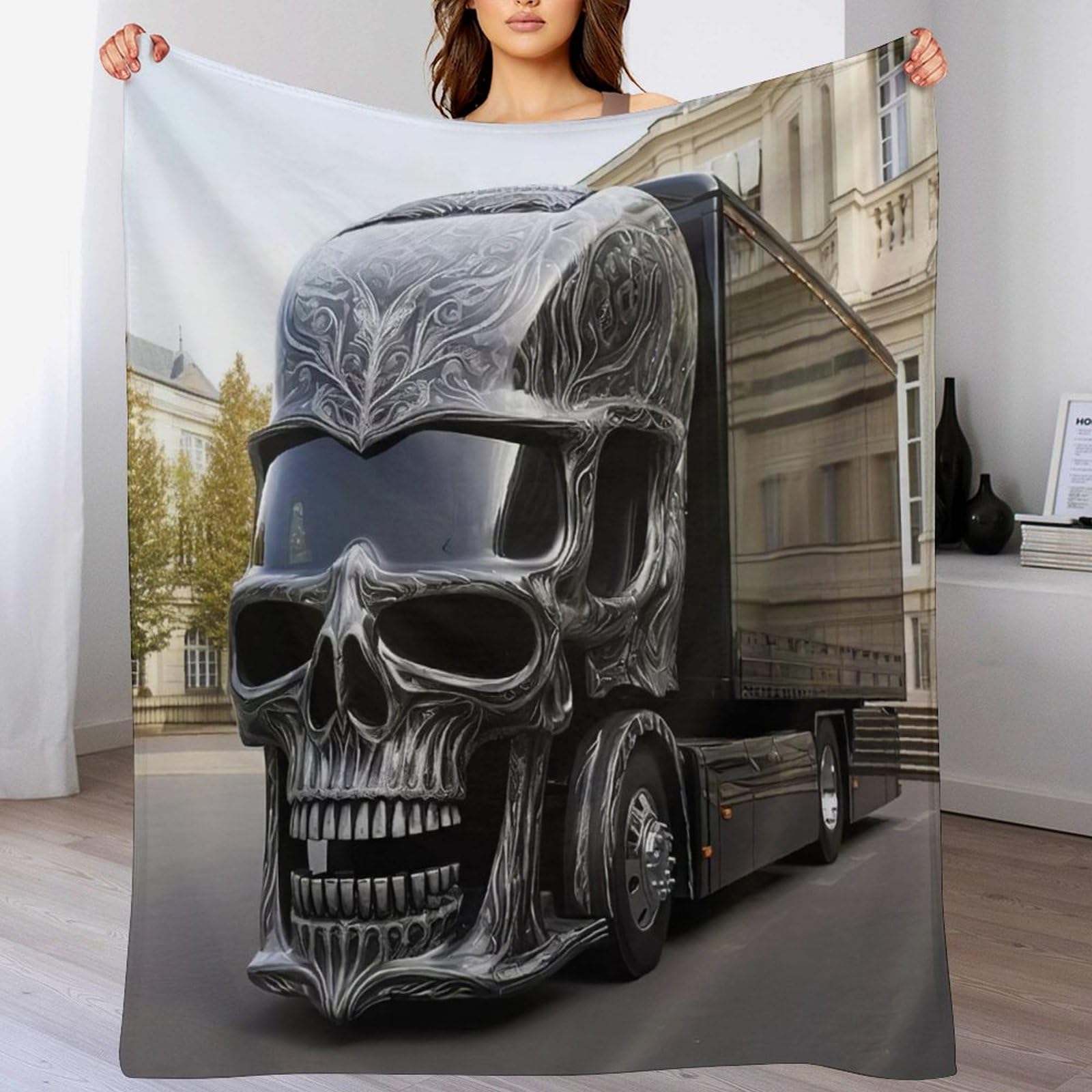 Couverture en lit douce camion plaid flannel pour des nuits douillettes et calines