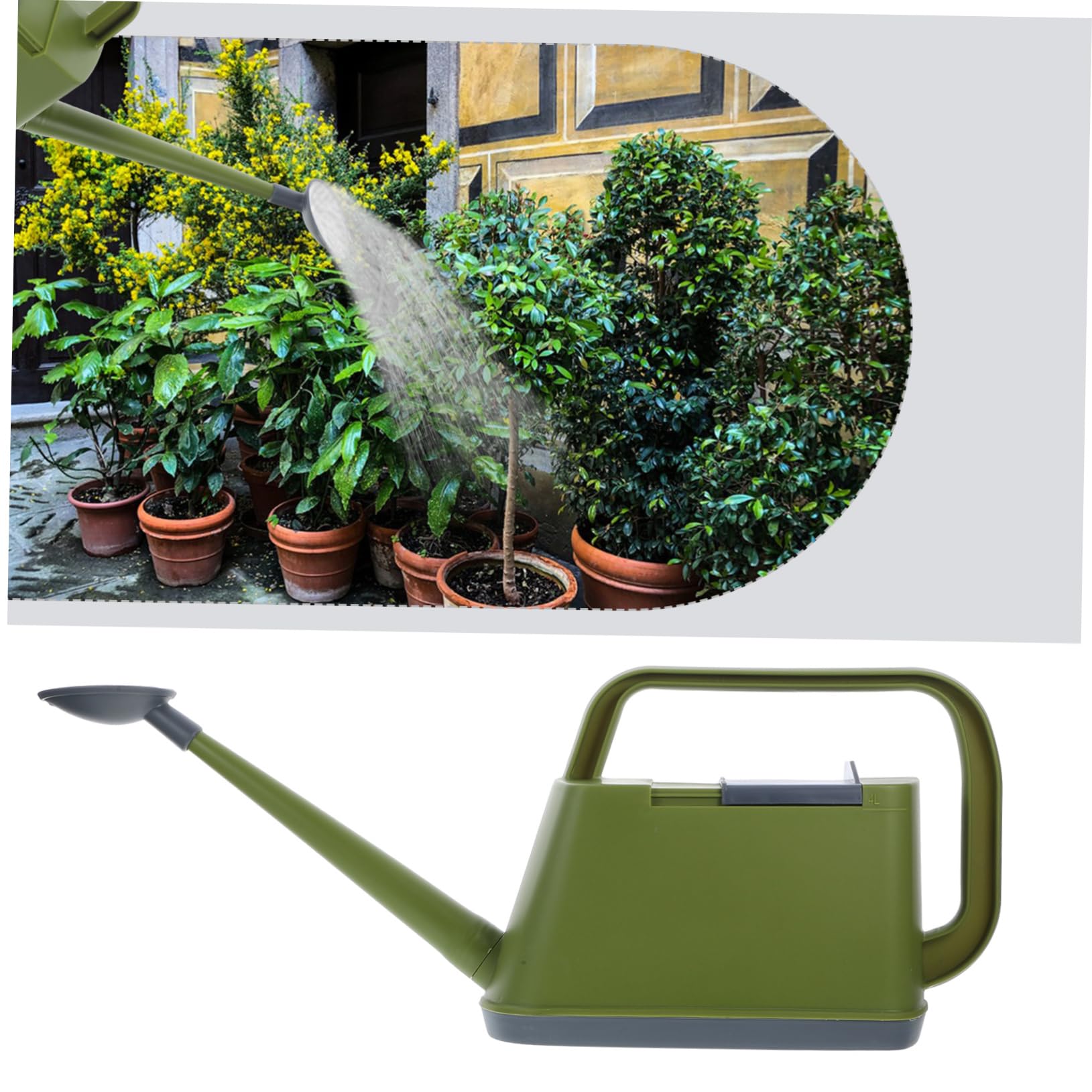 Annaffiatoio 4l in Pp Verde Maneggevole, da Giardino per Piante