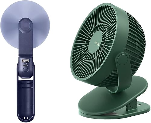 JISULIFE Ventilador portátil de mano con clip para cochecito de bebé en el ventilador de escritorio