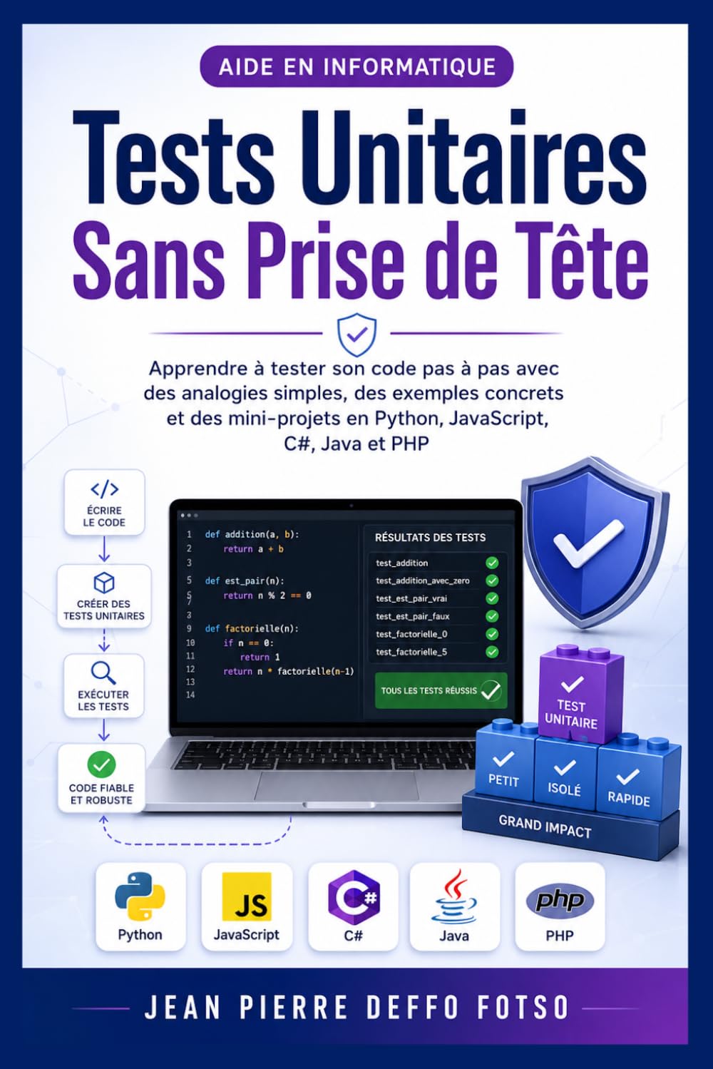 Tests Unitaires Sans Prise de Tête: Apprendre à tester son code pas à pas avec des analogies simples, des exemples concrets et des mini-projets en Python, JavaScript, C#, Java et PHP