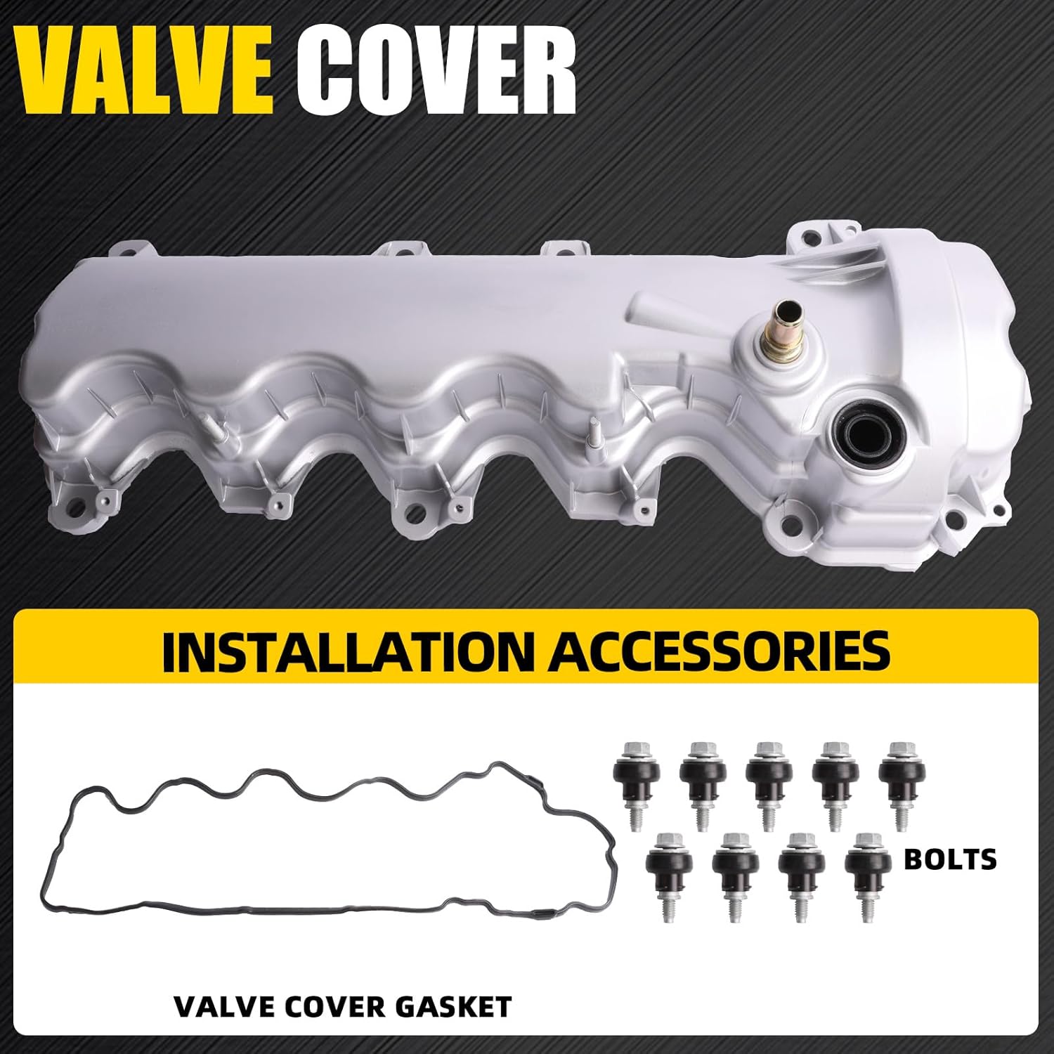 Left Side Valve Cover Compatible with Ford F-150 F-250 F-350 Expedition Explorer Mustang Lincoln Mark LT Navigator Mountaineer 4.6L 5.4L V8 2004-2014 Replace 9L1Z6582C