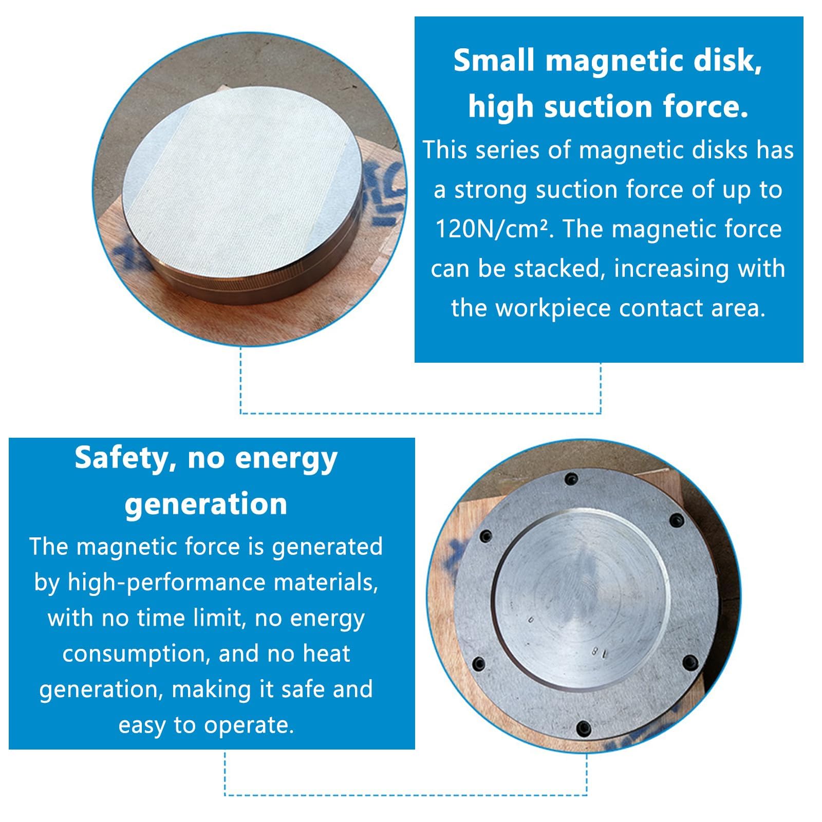 Uchwyt magnetyczny 100 mm – mocny uchwyt stały o sile ssania 120 N/cm² do strugarek i frezarek – nie wymaga zasilania