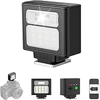 ULANZI SL02 Mini Flash Speedlite com luz de vídeo, GN8 6500K Mini lanterna para câmeras digitais Canon Fuji, Sony, Nikon e Othe SLR, 4 níveis de potência, flash de velocidade da câmera, não serve para