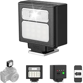 ULANZI SL02 Mini Flash Speedlite com luz de vídeo, GN8 6500K Mini lanterna para câmeras digitais Canon Fuji, Sony, Nikon e Othe SLR, 4 níveis de potência, flash de velocidade da câmera, não serve para