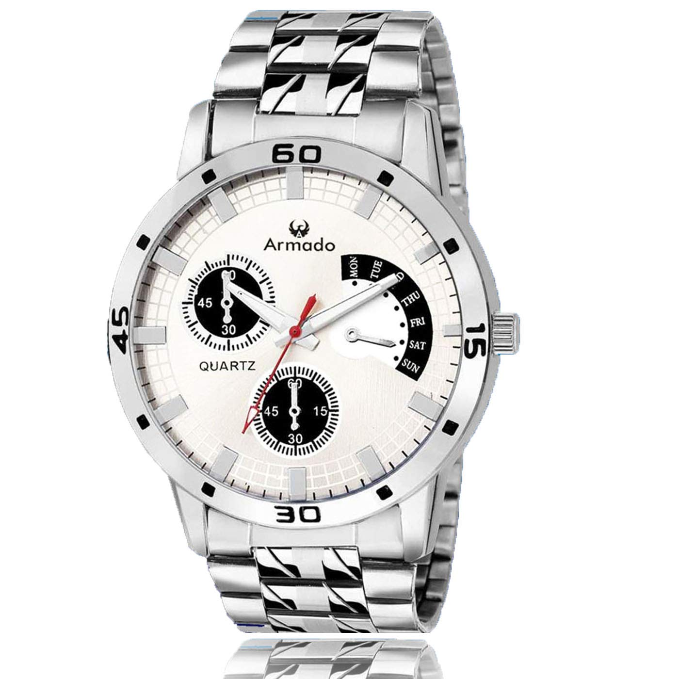 Buy Armado Analogue Men's Watch (Silver Dial Silver Colored Strap